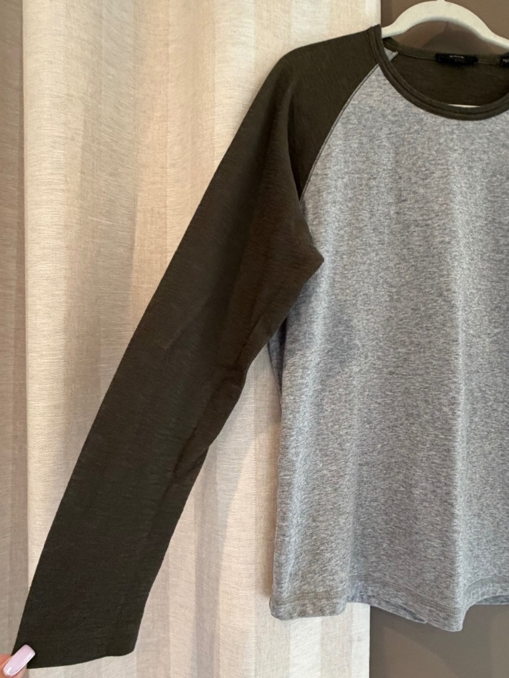 Vince Lieutenant Green & Gray Baseball Long Sleeve Crew Double Knit, Size Large - Picture 2 of 12